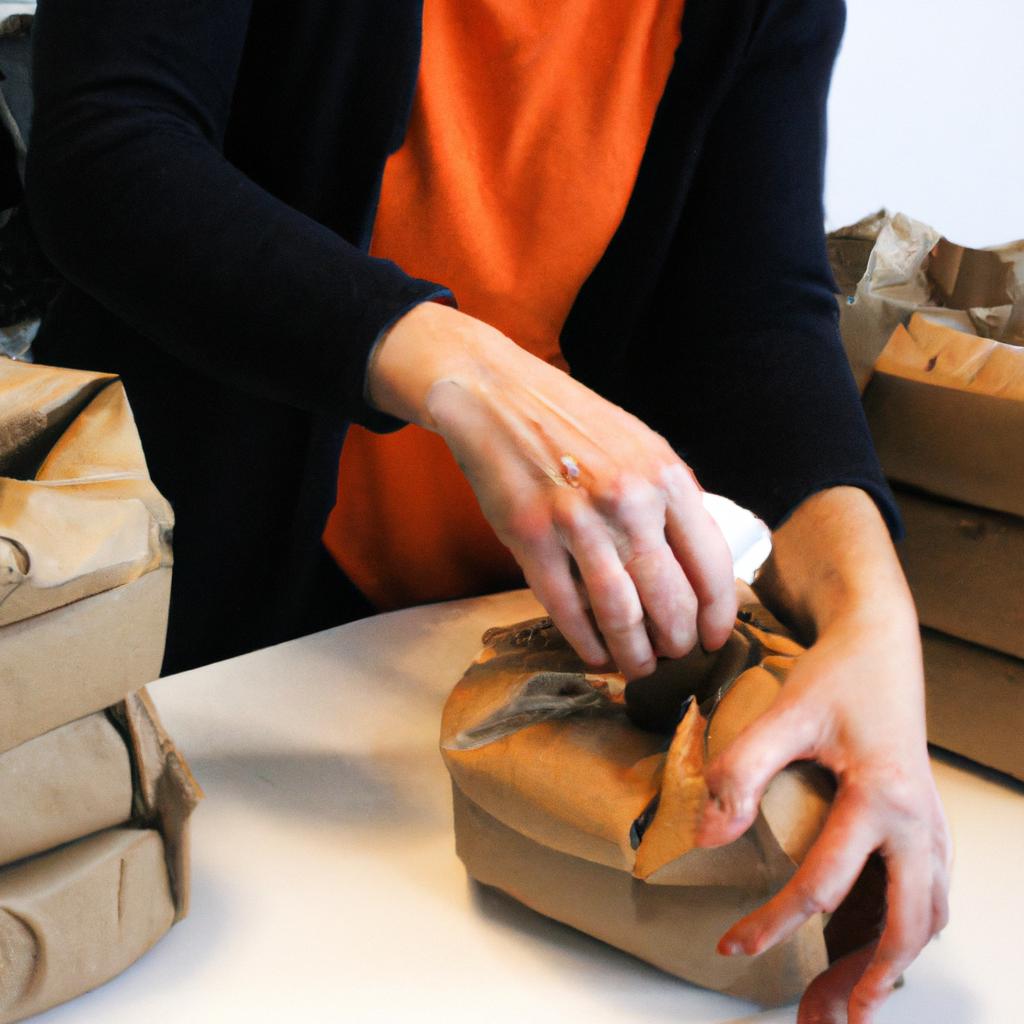 Person working on sustainable packaging